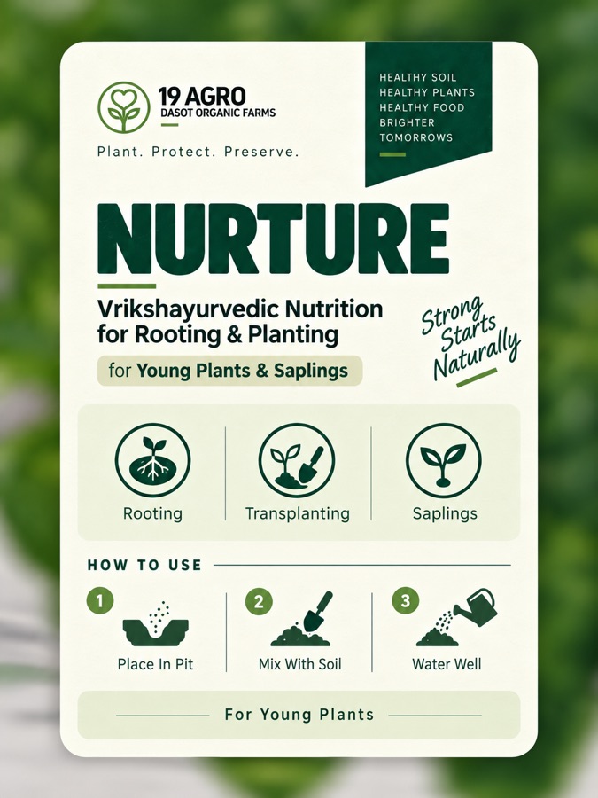 Close view of Nurture material and product presentation