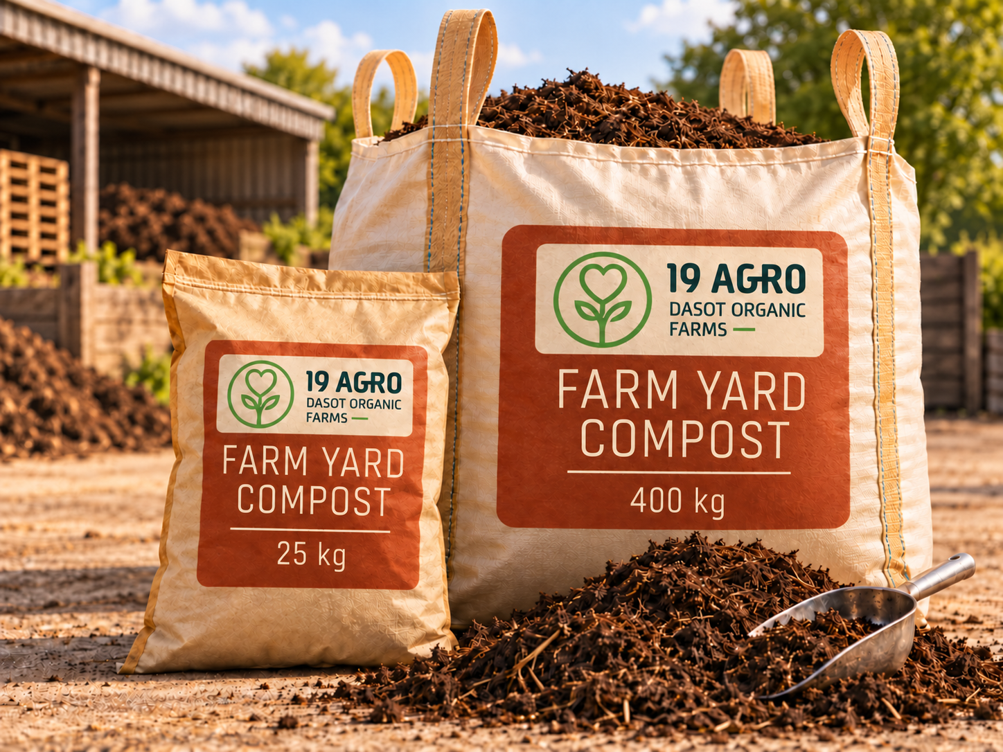 19AGRO Farm Yard Compost in 25 kilogram and 400 kilogram bulk packs