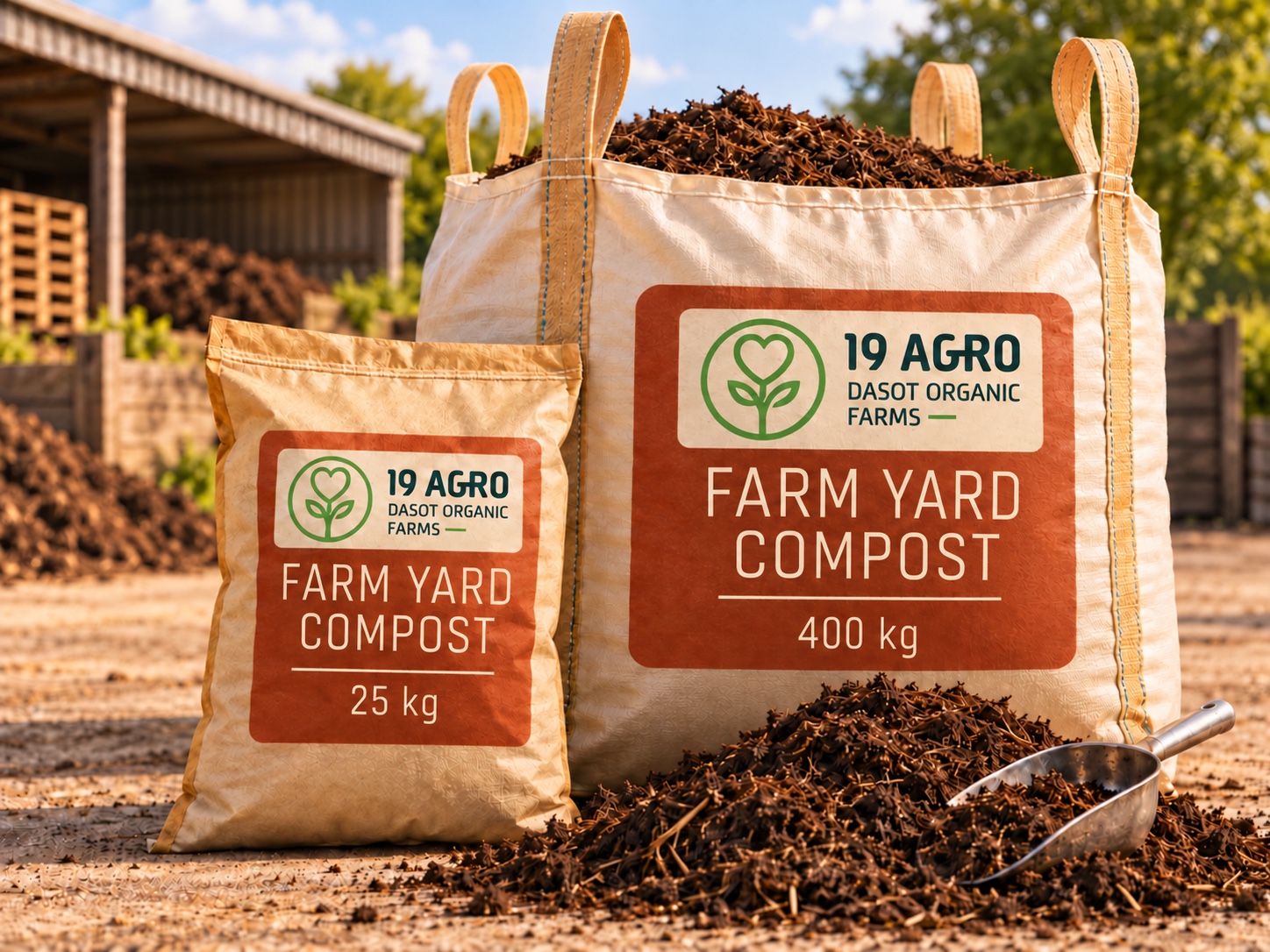 Farm Yard Compost in 25 kilogram and 400 kilogram packs
