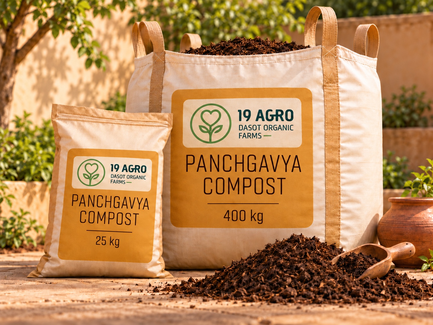 Panchgavya Compost in 25 kilogram and 400 kilogram packs
